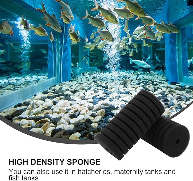 ULTECHNOVO Sponge Filters Replacement, 4pcs Replacement Sponges for Aquarium Fish Tank Foam Filter