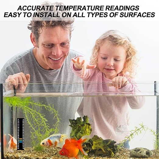 4pcs Aquarium Thermometer Strip, Adhesive Temperature Sticker Aquarium Thermometer Fish Tank Sticker Fish Tank Test Strips Fish Tank Thermometer Stick on for Brewing Aquarium