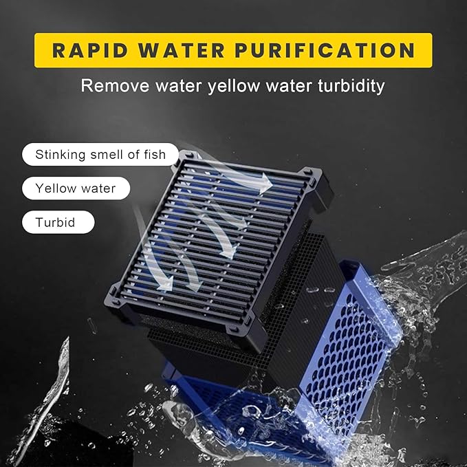 2pcs Cubic Water Trough Filter for Honeycomb Charcoal Activated Carbon Media, Suitable for Fish Tanks, Ponds, Livestock Tanks & Aquarium Purifiers