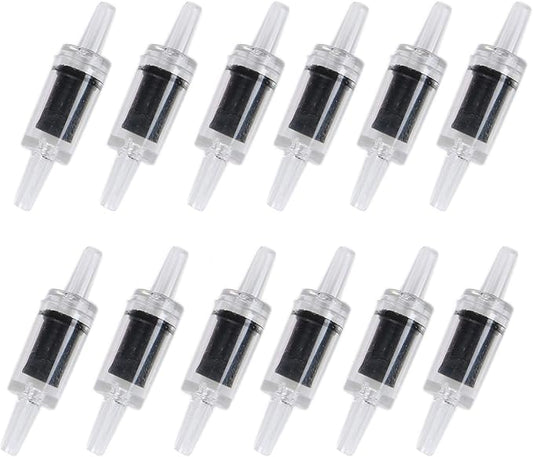 ALEGI Aquarium Air Tubing Accessories Non-Return Valves,Check Valve for 3/16 '' Fish Tank Air Line (Black 12 pcs)