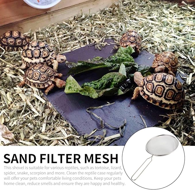 balacoo Reptile Sand Shovel Fine Mesh Filter Pet Supplies for Easy Cleaning of Terrariums and Aquariums Rustproof and Wear-Resistant Design for Efficient Excrement Removal
