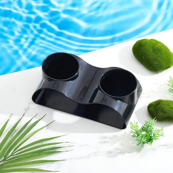 AceOrbit 2 Pcs Aquarium Underground Tunnel Cave with Natural Curve Two Hole Fish Tank Hideout Decor Decoration for Loaches, Corydora Catfish, Bettas, Pleco and Shrimps (Black)