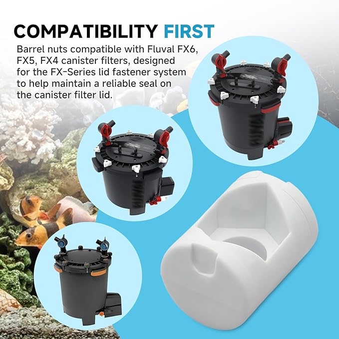 10-Pack Lid Fastener Barrel Nuts, Compatible with Fluval FX2 FX4 FX5 FX6 Canister Filter Lid, Aquarium Filter Lid Fastener Replacement Parts for FX-Series