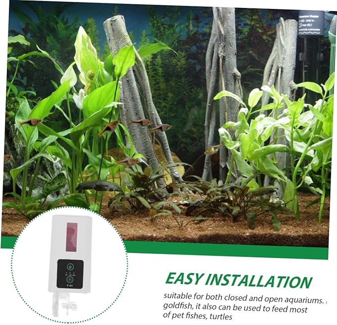 Automatic Fish Feeder for Aquarium with Intelligent Timer, Electric Turtle Feeder Food Dispenser for Fish Tank, Reusable Aquarium Accessory for Scheduled Feeding