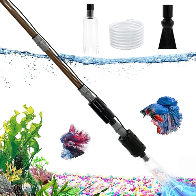 Aquarium Gravel Cleaner Electric Fish Cleaning Tools with Strong Suction Fish Gravel Cleaner Fish Cleaner Fish 6 in 1 Vacuum Gravel Cleaner for Wash Sand Water Changing