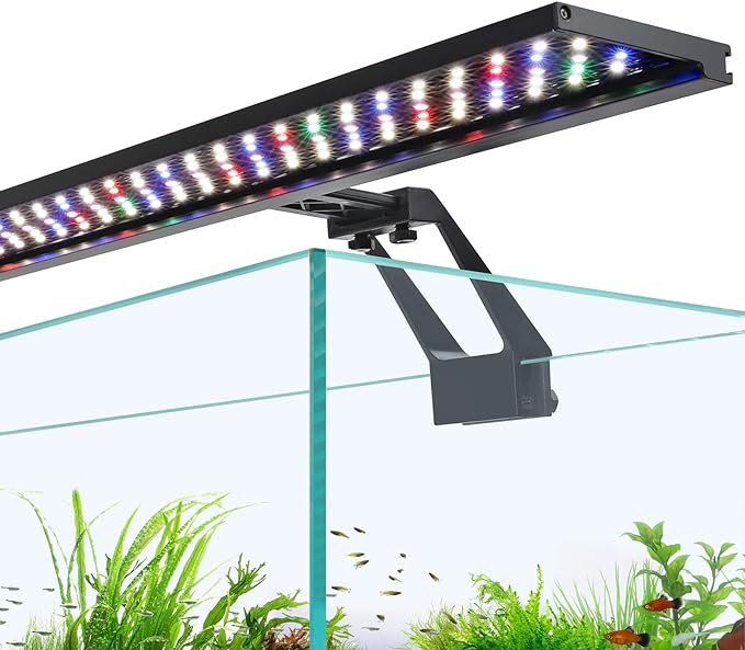 hygger Clip On Full Spectrum Aquarium LED Light, 26W Day-Night Dual Timer Sunrise-Day-Sunset-Moon Fish Tank Light, Adjustable Timer Brightness with 9 Colors for Planted Tank