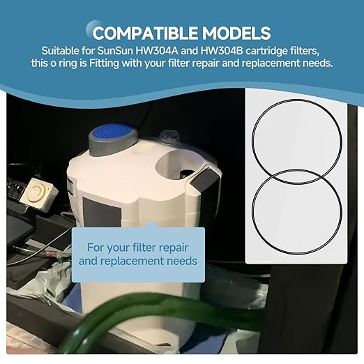 (2PCS) O-Ring Replacement Seals Suitable for SunSun HW304A, HW304B Cartridge Filter Rubber Gasket Replacement Parts