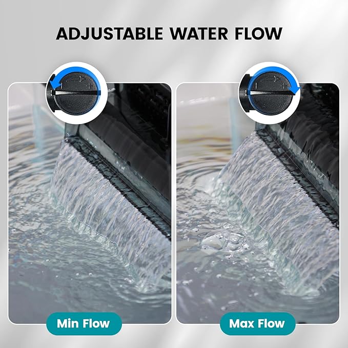 ANILUV Aquarium Filter with Surface Skimmer & LED Indicator Light | Hang On Back Power Filter 5-20 Gallon Aquarium for SPF-20
