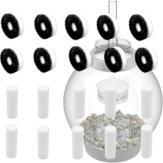 Filter Replacement Kit Compatible with BiOrb Aquariums: Foam and Carbon Rings Filter with Air Stone - 10 Carbon, 10 Foam, 10 Air Stones (30 Pack)