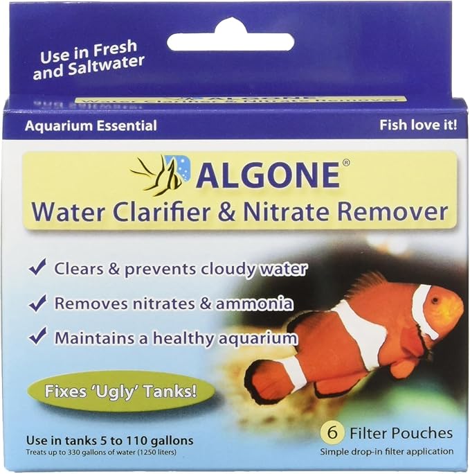 Algone Media Aquarium Water Clarifier and Nitrate Remover Clear Small 125Gms