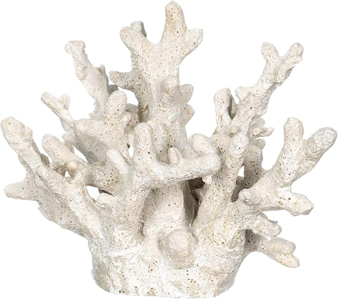 White Coral Decor - Coral Reef Decor (6.5inx5inx5.5in) - Faux Resin Decoration - Nautical Decorations - Beach Home Decor