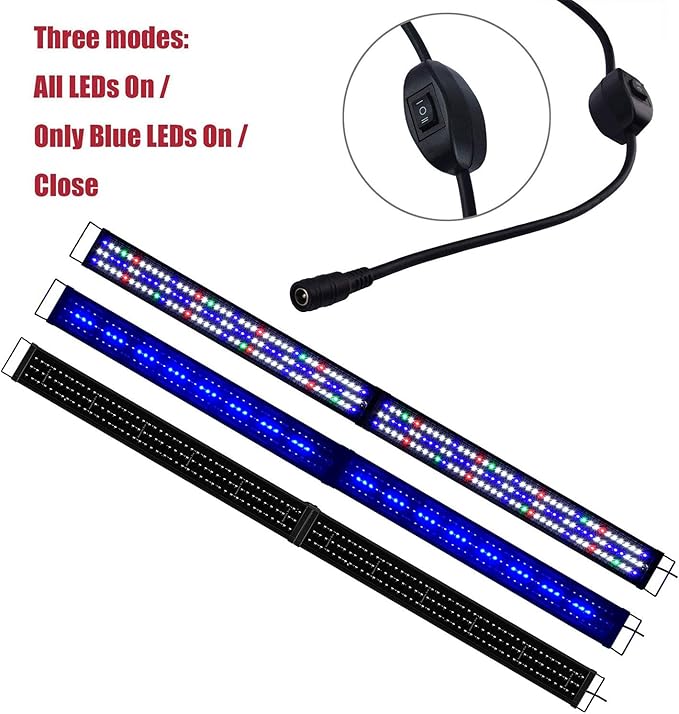 Upgraded Aquarium Light LED Full Spectrum 72-84 inch Foldable Adjustable Hood Lamp for Freshwater Marine Plant 180-210 cm Multi-Color Decorations Fish Tank Light