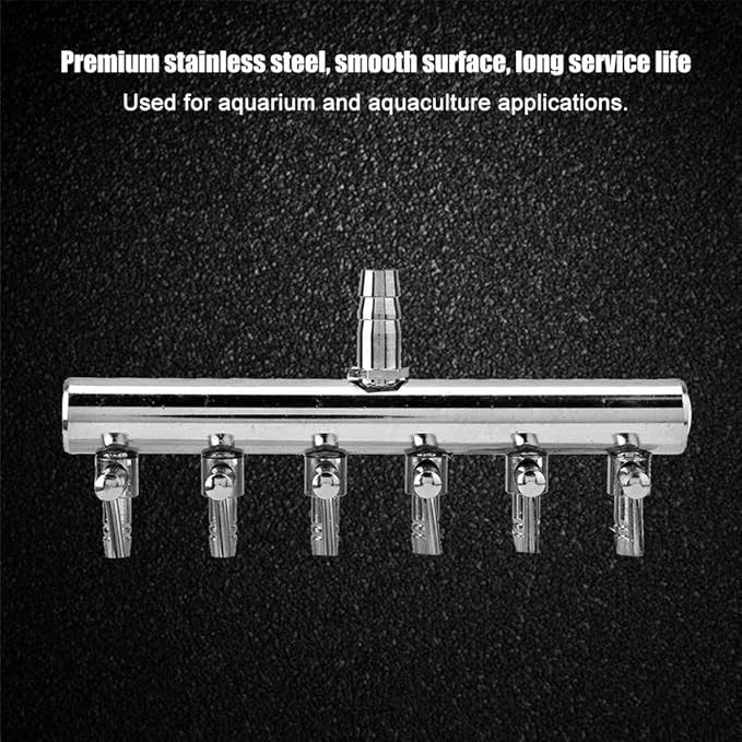Aquarium one-Way air Flow Valve, Control Valve, for Aquarium Applications(8 to 4mm 6-Hole Diverter Head)