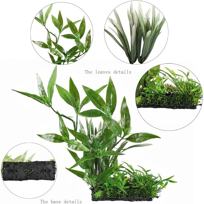 CNZ Aquarium Decor Fish Tank Decoration Ornament Artificial Plastic Plant Green 13" Tall