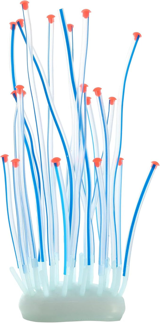 Simulation Coral Sea Urchins, Silicone Fluorescent Coral Glow Ornaments for Aquarium (Blue)