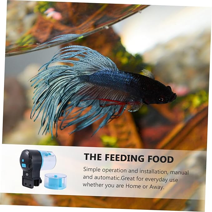 SUPVOX Automatic Fish Feeder for Aquarium Timer Food Dispensing for Flakes Pellets and Crumbles Battery Operated Batteries Not Included