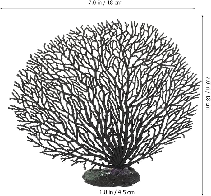 Coral Aquarium Decorations Artificial Fake Coral Reef Decor Fish Tank Ornaments Fish Tank Accessories for Home, Black
