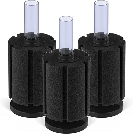 Pawfly Large Aquarium Bio Sponge Filter Quiet Betta Fry Shrimp and Small Fish Foam Filter for Fish Tank up to 50 Gallon, 3 Pack