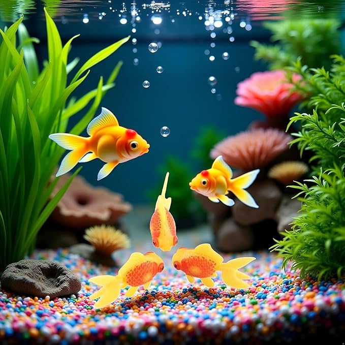 3 Pcs Gold,orange Artificial Aquarium Fishes Fake Fish Plastic Fish Aquarium Moving Fishes Ornament Decoration Orange Goldfish for Aquarium Fish Tank Aquarium Décor Thematic Ornaments,Aquarium Décor