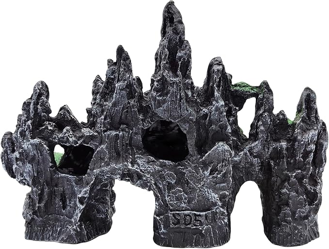 Large Fish Tank Decoration Mountain View Aquarium décor Thematic Ornaments Betta Fish Hiding cave House Mermaid Decorative Accessories