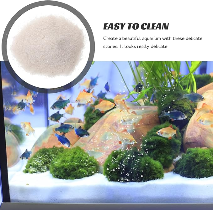 YARNOW Fish Tank Gravel and White Aquarium Sand Decorative Gravels for Aquarium Substrate, 500g×2 Bags, Garden Flowerpot Stones for Fish Tank Plants and Aquatic Pets