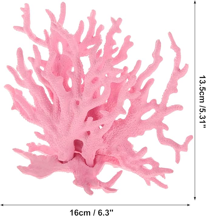 VOCOSTE Coral Reef Decor, Mini Faux Coral Decor for Aquarium Decorations, Pink,6.3"x5.31"