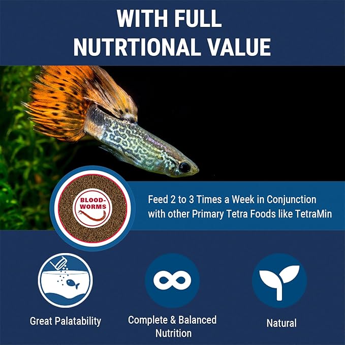 Tetra BloodWorms, Freeze-Dried Food for Freshwater and Saltwater Fish, Seafood,0.25 Oz (Pack of 2)