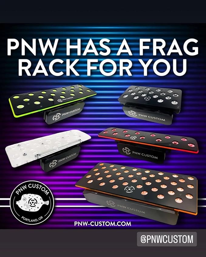 Premium Medium Magnetic Frag Rack Pink w/Frag Lock | Acrylic 20 Hole Plugs Reef Coral Frag Holder for Aquarium (1/2" Glass Magnet)