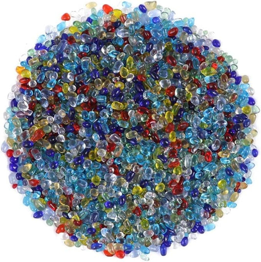 Homoyoyo Colorful Glass Gems Beads 0.44 Lb Decorative Crystal Stones for Aquariums Terrariums and Flowerpots Multi-Purpose Glass Sand for Home Décor