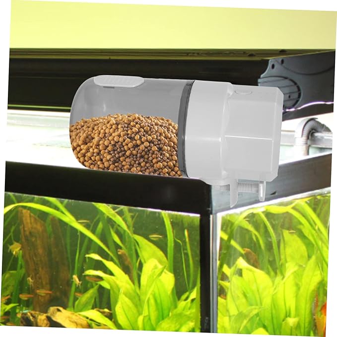 Automatic Fish Feeder Feeding Port Transparent Design for Easy Monitoring for Small Aquariums and Tanks Functionality for Convenient Feeding