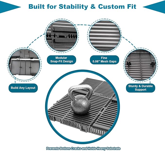 Undergravel Filter System for 20 Gallon Fish Tank, Air-Driven Biofiltration Aquarium Filter Kit with 20 Modular Plates & 2 Adjustable Lift Tubes, Cut-to-Fit Under Gravel for Clear Water