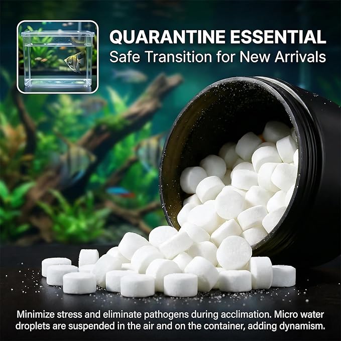 MAQIHAN 150 Tablets Aquarium Salt - Aquarium Salt Freshwater for Freshwater Tank Koi Pond Salt for Koi Fish, Goldfish, Guppies, Mollies, Scats, Monos