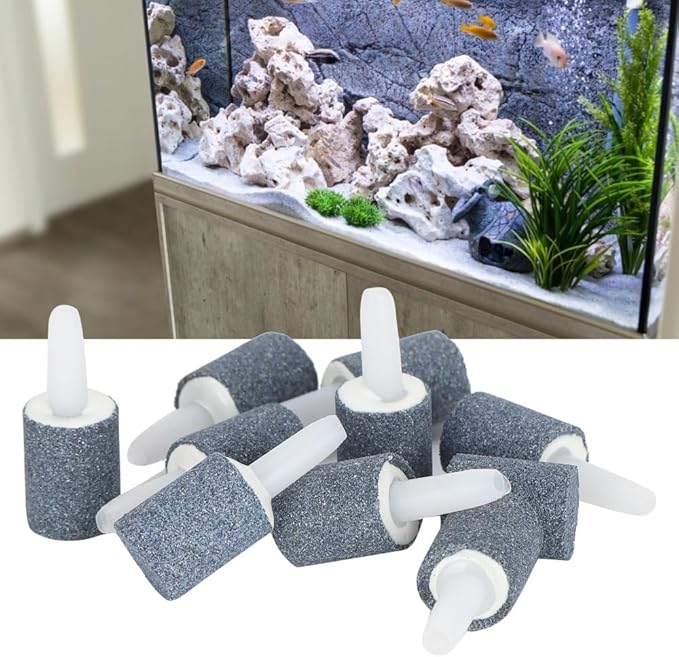 10 Pcs 15mm Sand Head Cylinder Air Stone Sand Bubble Diffuser for Aquarium Fish Tank Oxygenation