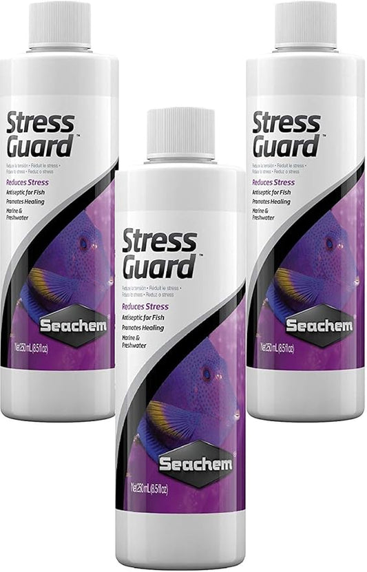 Seachem 3 Pack of StressGuard, 8.5 Fluid Ounces Each, Premium Slime Coat Protection for Fish