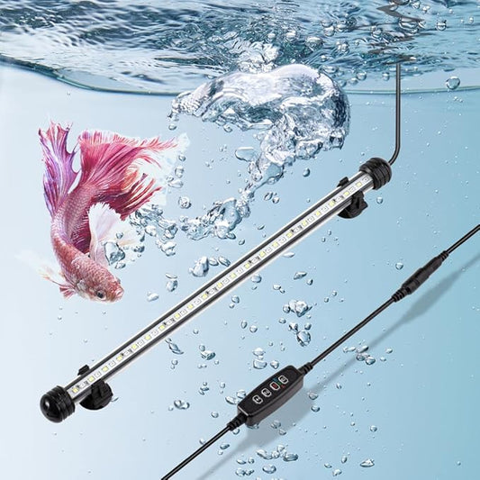 DaToo 8W 15inch Submersible Aquarium Light Underwater Fish Tank Light LED Aquarium Light Bar with Timer Auto On/Off and Dimmer Adjustable Brightness, 1 Yr Warranty
