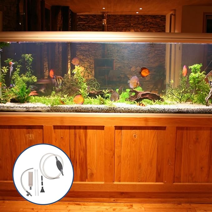 SOLUSTRE Aquarium Gravel Siphon Cleaner Fish Tank Water Changer with 3.0m Extended Hose Gray Gravel Vacuum Tool for Pond Sand Washing and Aquarium Maintenance