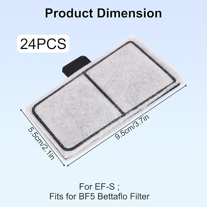 24pcs Filter Cartridges Compatible with Top Fin EF-S & BF5 BETTAFLO, 9.5x5.5cm/3.7x2.1 Inch Aquarium Fish Tank Filter Replacement Water Filtration Cartridge