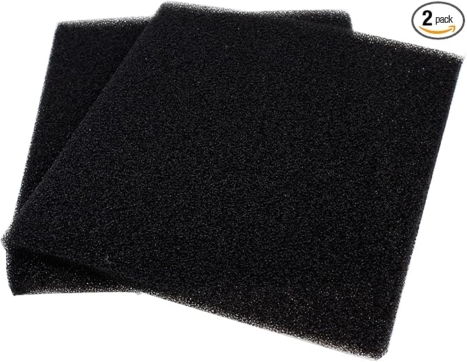 AQUANEAT 2 Pack Aquarium Bio Sponge Filter Media Pad Cut-to-Size Open Cell Foam Sheet for Fish Tank Sump (9" x 9" x 0.5") Black