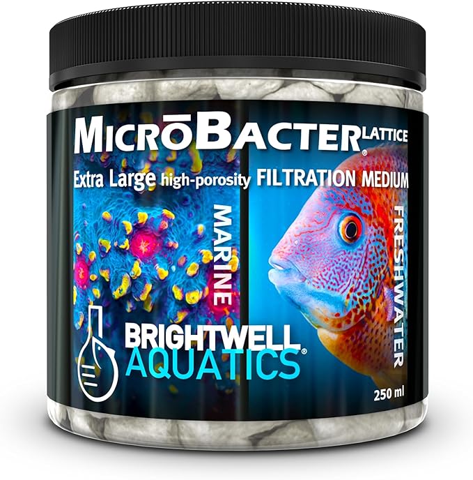 Brightwell Aquatics "MicroBacter Lattice-XL", Extra Large sized, High-Porosity Natural Filtration Media for Aquariums,250 ml