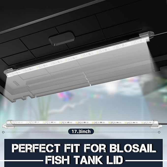 24×12 Inch Dimmable LED Light, Exclusive Aquarium Hood, Colorful Full-Spectrum Lighting Promotes Plant Health & Simulates Ideal Fish and Plant Growth Conditions, Easy Replacement