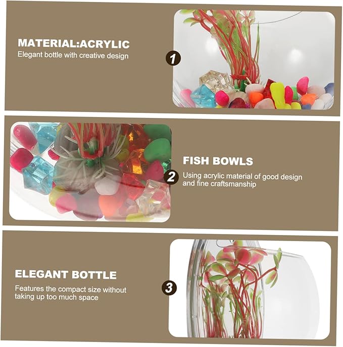 Wall Goldfish Bowl Wall Hanging Fish Bowl Fish Bowls for Centerpieces Hanging Hydroponic Planter Wall Fish Tank Acrylic Flower Vase Planters Indoor Acrylic Vases Large Water Tank