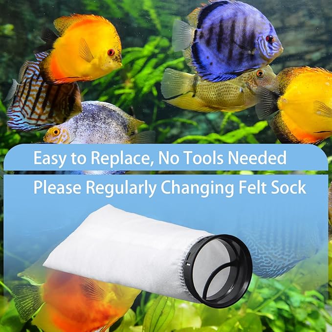6 Pack 2.75 Inch 225 Micron Filter Sock Fits Waterbox Aquarium Models, Fits Eshopps Aquarium Models, Fits Fiji Cube Aquariums, Also Fits all 2.75" Filter Sock Holders