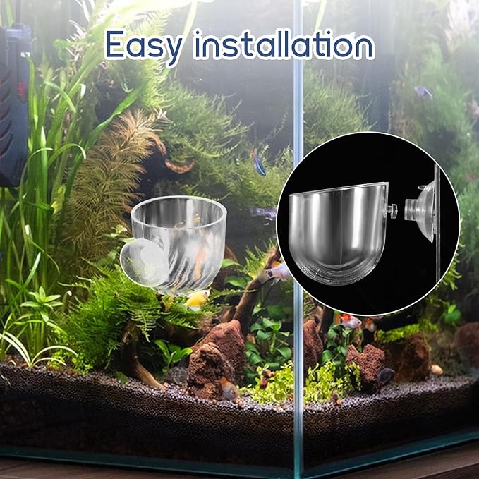 2Pcs Fish Tank Plant Holder Aquarium Plant Pot Suction Cup Planter Clear Acrylic Aquatic Plants Pot Aquarium Plants Cup for Fish Tank Decorations Water Culture Decor