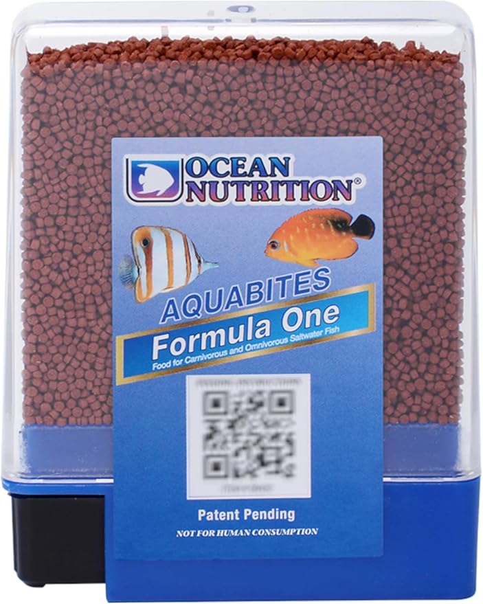 Ocean Nutrition Fish Food Formula One Aquabites for Saltwater Fish - High Protein (40%) Tropical Fish Food, Container Easy Feeding, Fish Food Flakes Alternative, 0.7 oz (20 g), Small Pellet