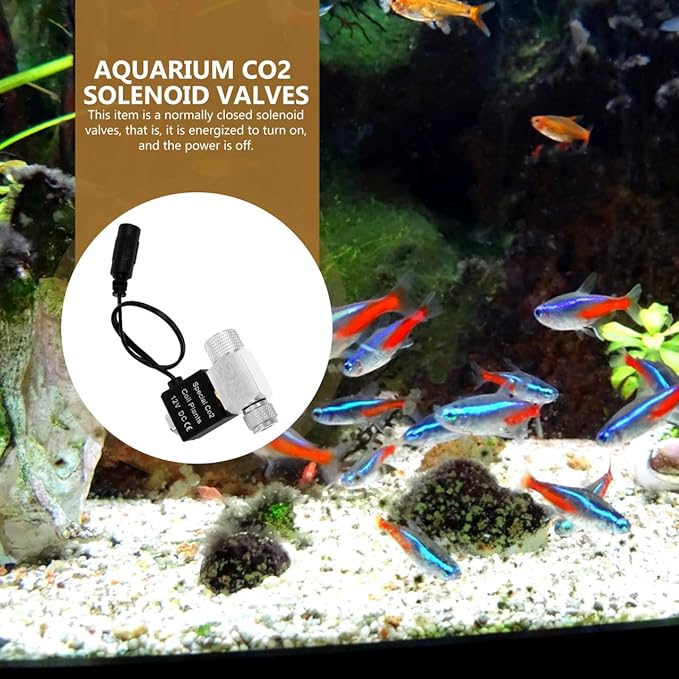 Sosoport Aquarium CO2 Solenoid Valve Low Temperature Magnetic Valve DIY CO2 Regulator with US Plug Compact Fish Tank Accessory