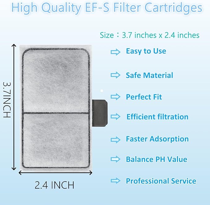 16 Pack EF-S Filter Cartridges Replacement, Aquarium Fish Tank Filter Cartridges Compatible with TOP FIN EF-S Element and BF5 BETTAFLO Filter