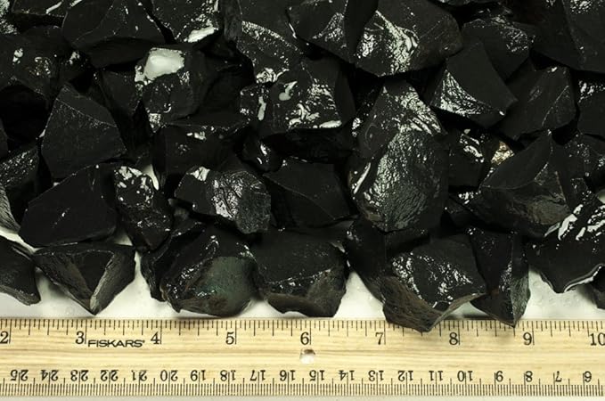 Fantasia Materials: 2 lbs Black Jasper Rough Stones from India