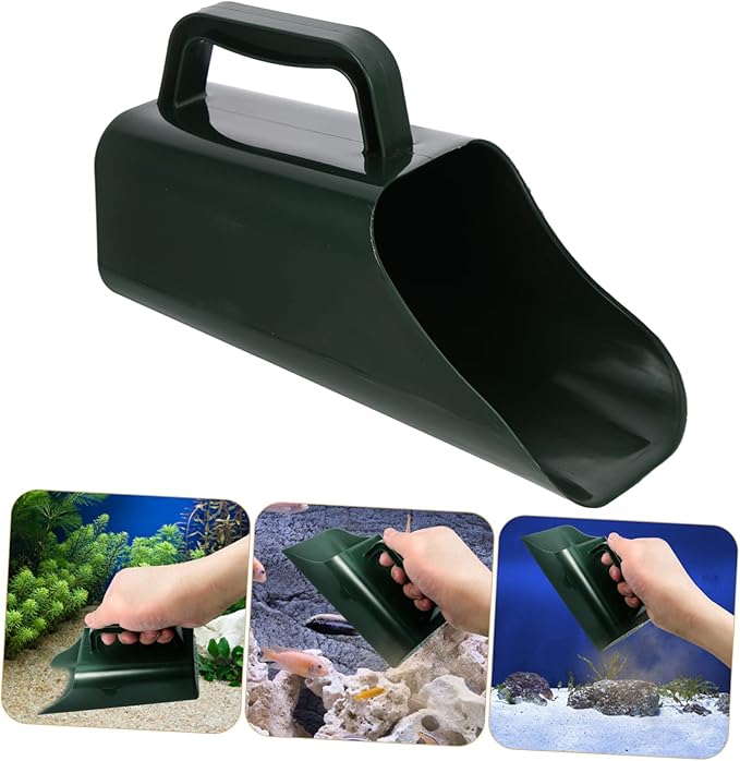 Toddmomy Creative Fish Tank Cleaning Shovel Tool Ergonomic Aquarium Sand Shovel for Sediment Removal Comfortable Handle for Easy Use for Fish Tank Maintenance Green