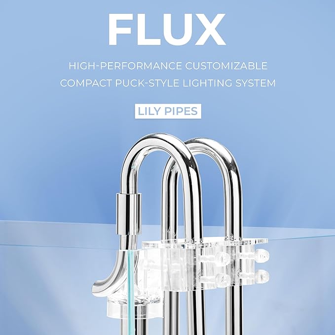 Aqua Worx Flux Stainless Steel Lily Pipe w/Skimmer Set - Inflow & Outflow Water Pipe w/Aquarium Surface Skimmer Freshwater Aquarium Supplies, Aquarium Water Tubing - 12/16MM (1/2 in) + Skimmer