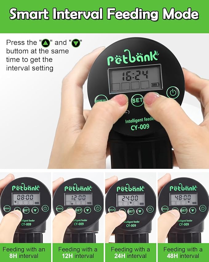 Automatic Fish Feeder - Rechargeable Timer Fish Feeder with USB Charger Cable, Fish Food Dispenser for Aquarium or Fish Tank